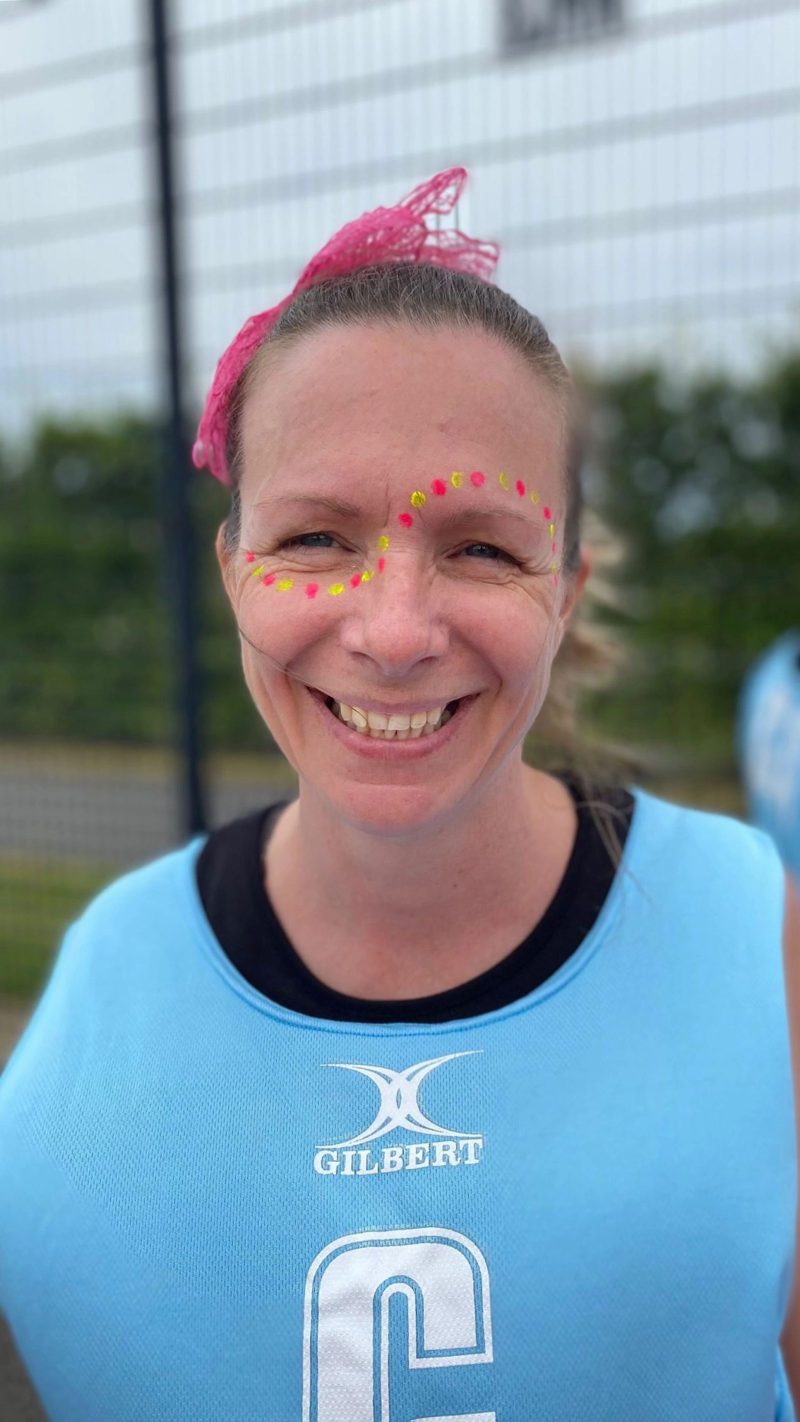Claire Merton playing Centre position for her netball team